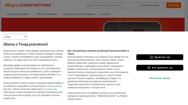 Screenshot of www.charytatywni.allegro.pl on port 443