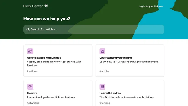 Screenshot of help.linktr.ee on port 443