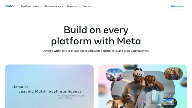 Screenshot of beta.developers.meta.com on port 443