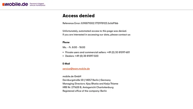 Screenshot of mobile.de on port 443