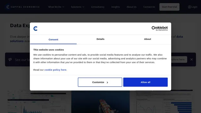 Screenshot of data.capitaleconomics.com
