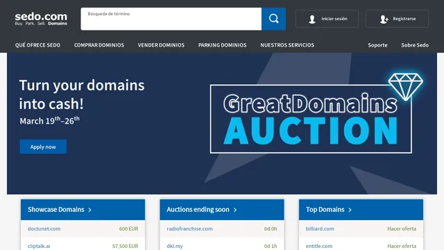 Screenshot of sedo.com on port 443
