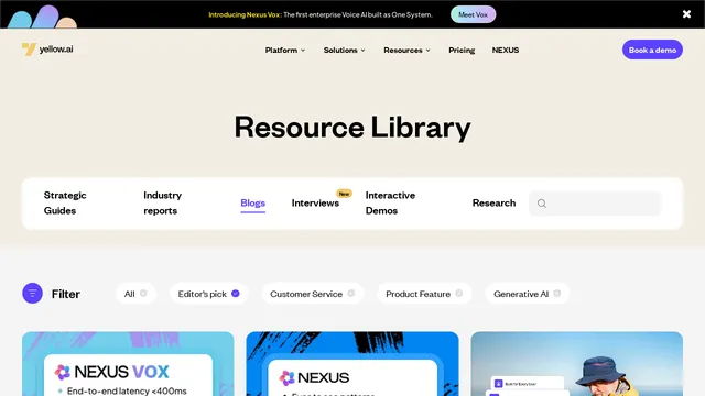 Screenshot of blog.yellow.ai on port 443