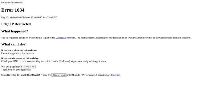 Screenshot of zendesk1.discordapp.com on port 443