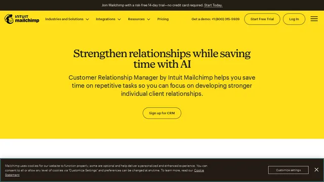 Screenshot of crm.mailchimp.com on port 443