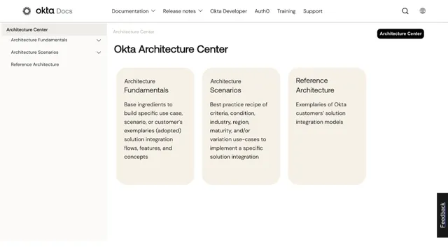 Screenshot of architecture.okta.com on port 443