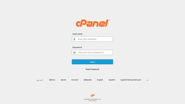 Screenshot of cpanel.daengstore.com on port 443