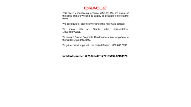 Screenshot of ccprdredirect.oracle.com on port 443