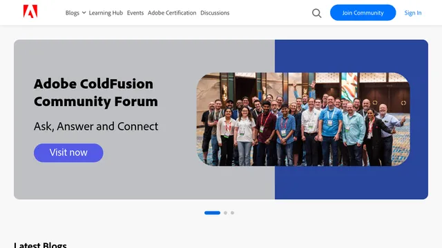 Screenshot of coldfusion.adobe.com on port 443