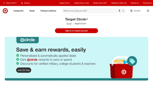 Screenshot of circle.target.com on port 443