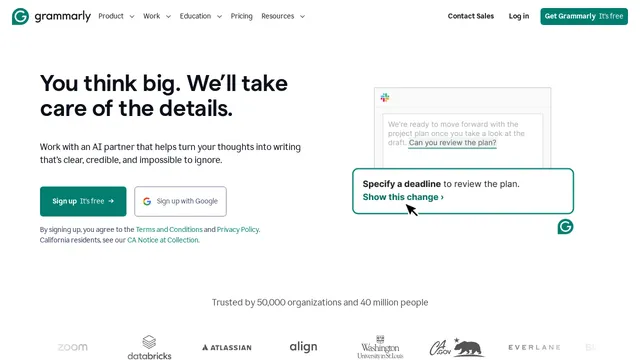 Screenshot of click.grammarly.com on port 443