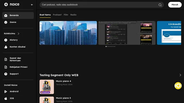 Screenshot of open-uat.noice.id on port 8080