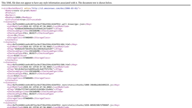Screenshot of assets.create.roblox.com on port 443