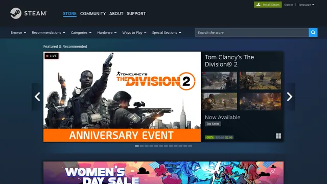 Screenshot of steampowered.com on port 443
