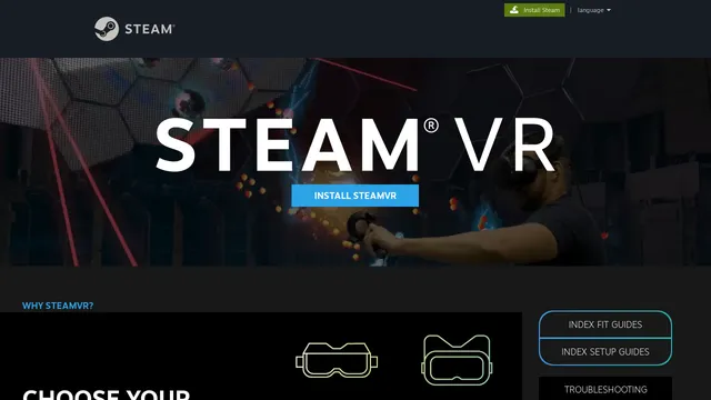 Screenshot of steamvr.steampowered.com on port 443