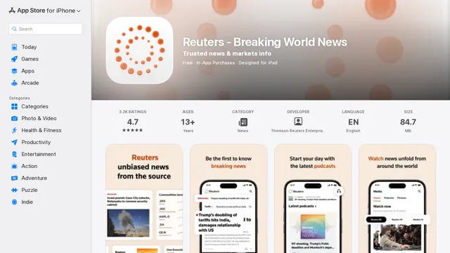 Screenshot of app.reuters.com on port 443