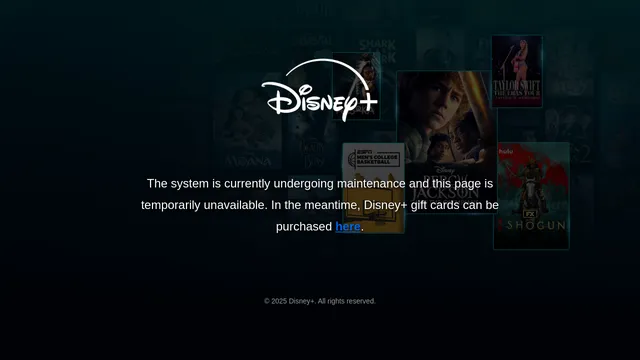 Screenshot of us.giftcard.disneyplus.com on port 443