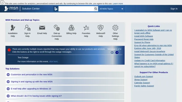 Screenshot of answers.msn.com on port 443