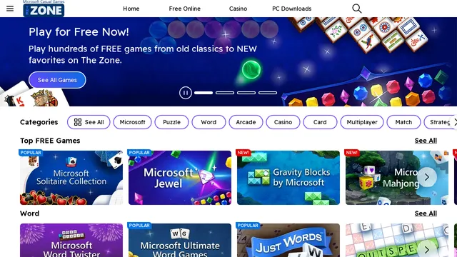 Screenshot of games.msn.com on port 443