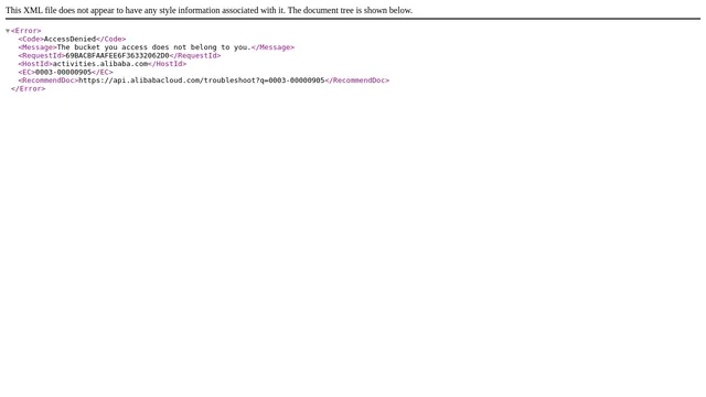 Screenshot of activities.alibaba.com on port 443