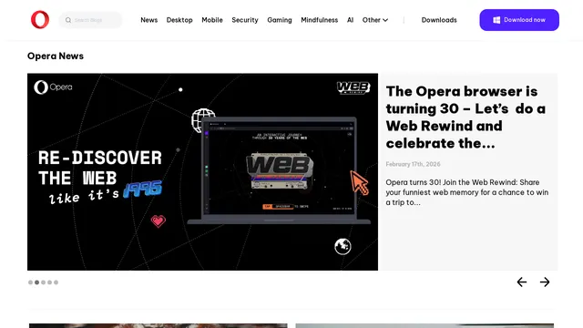 Screenshot of blog.opera.com on port 443