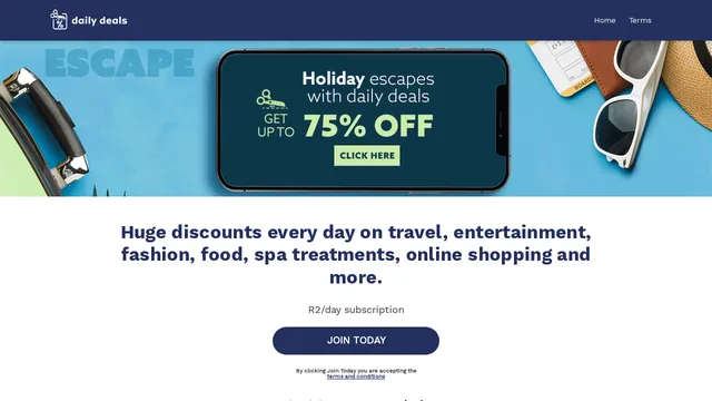 Screenshot of signup.dailydeals.mtn.co.za on port 443