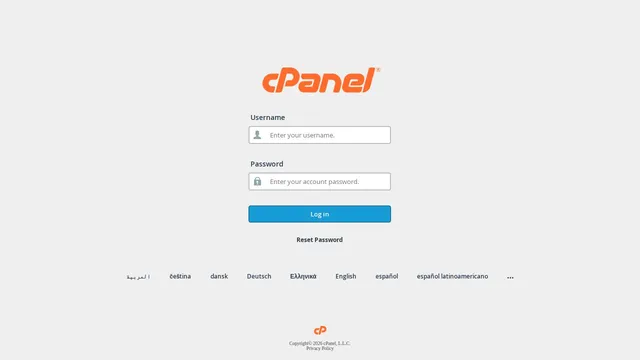 Screenshot of cpanel.wafacash.tn on port 443