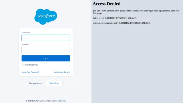 Screenshot of deu70.sfdc-yzvdd4.salesforce.com on port 80