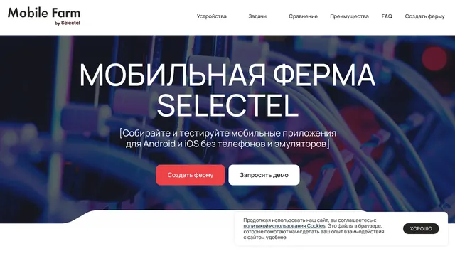 Screenshot of mobile-farm.selectel.ru on port 443