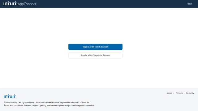 Screenshot of appconnect.intuit.com on port 443