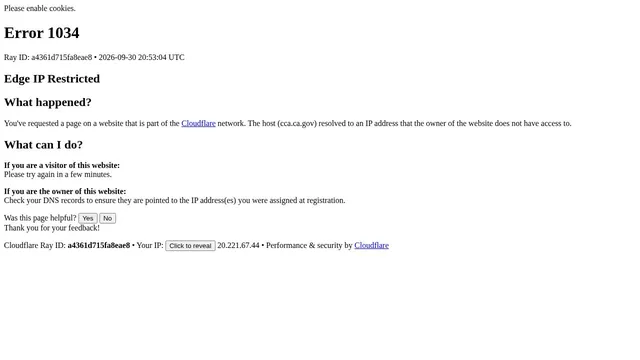 Screenshot of cca.ca.gov on port 8443