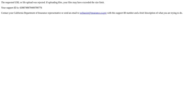 Screenshot of cdiapps.insurance.ca.gov on port 443