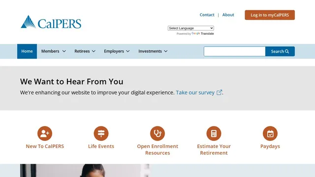 Screenshot of calpers.ca.gov on port 443