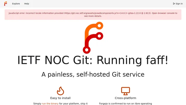 Screenshot of git.noc.ietf.org on port 443
