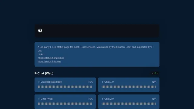 Screenshot of status.f-list.net on port 443