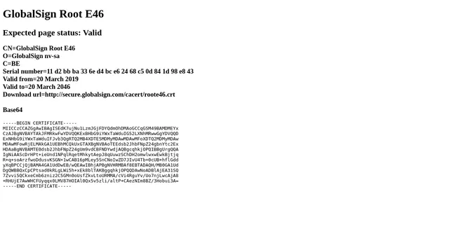 Screenshot of r5cross.e46.roots.globalsign.com on port 443