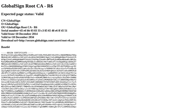 Screenshot of valid.r6.roots.globalsign.com on port 443