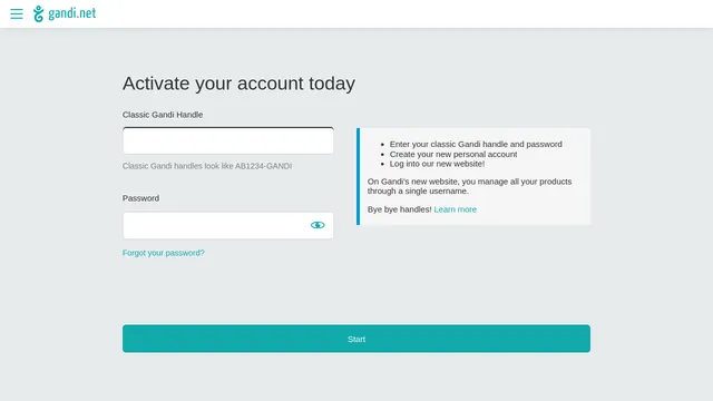 Screenshot of migrate.gandi.net on port 443