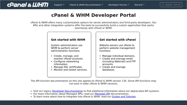 Screenshot of api.docs.cpanel.net on port 443
