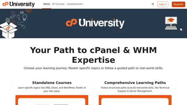 Screenshot of mail.exams.cpanel.net on port 443