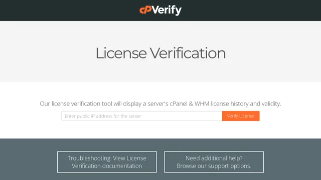 Screenshot of verify.cpanel.net on port 443