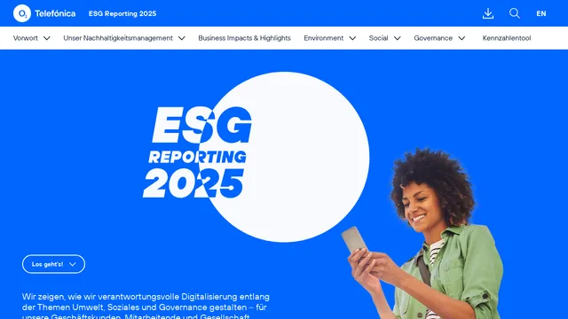 Screenshot of reporting.telefonica.de on port 80