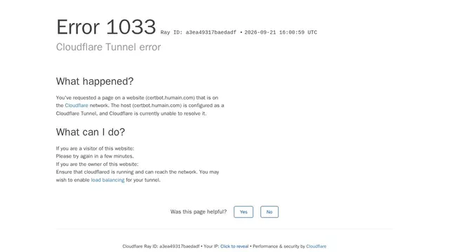 Screenshot of certbot.humain.com on port 443
