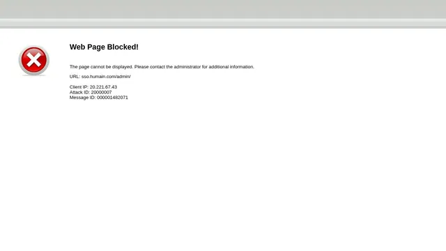 Screenshot of sso.humain.com on port 443