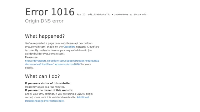 Screenshot of re-api.dev.builder-svcs.domain.com on port 443