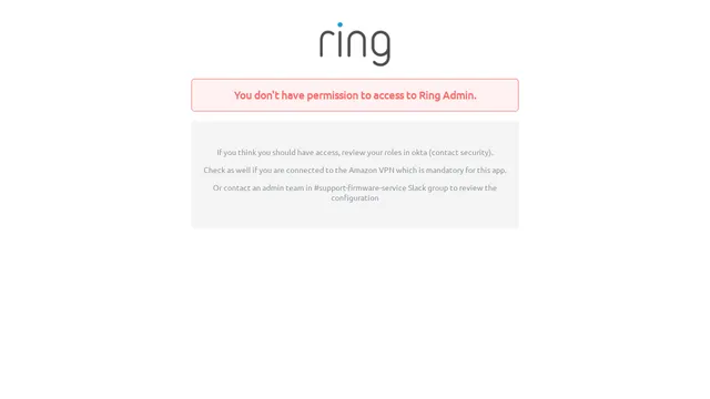 Screenshot of admin.firmwrms.qa.ring.com on port 443