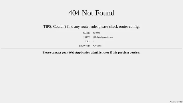 Screenshot of b2b-beta.huawei.com on port 443