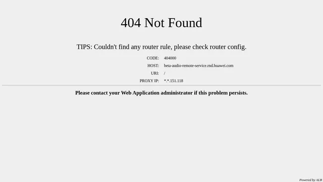 Screenshot of beta-audio-remote-service.rnd.huawei.com on port 443