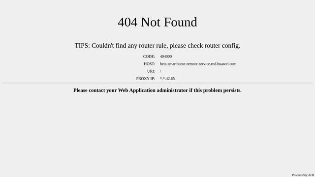 Screenshot of beta-smarthome-remote-service.rnd.huawei.com on port 443
