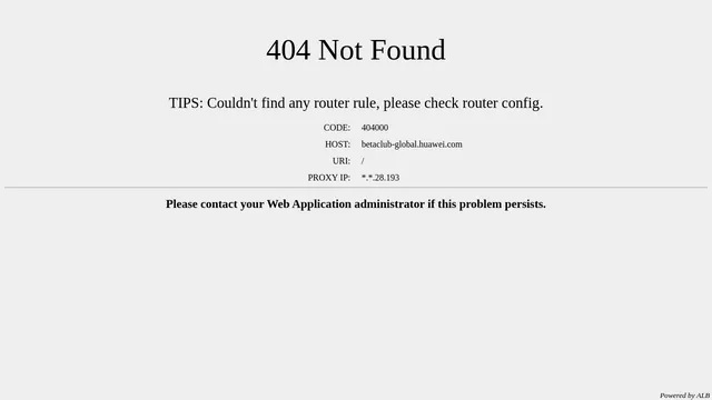 Screenshot of betaclub-global.huawei.com on port 443